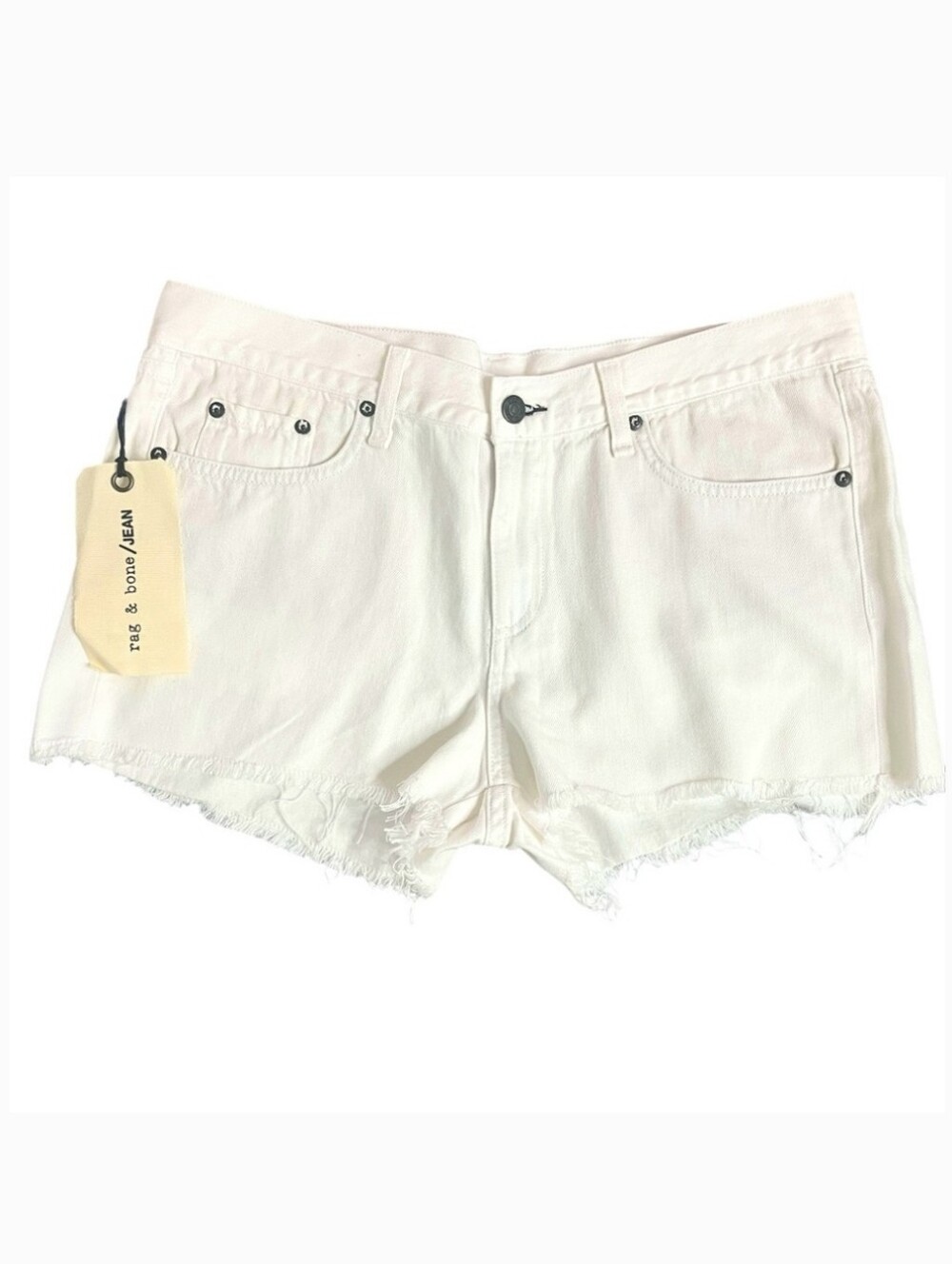 rag & bone Distressed White FRPRT Denim Cutoff Shorts Sz 28